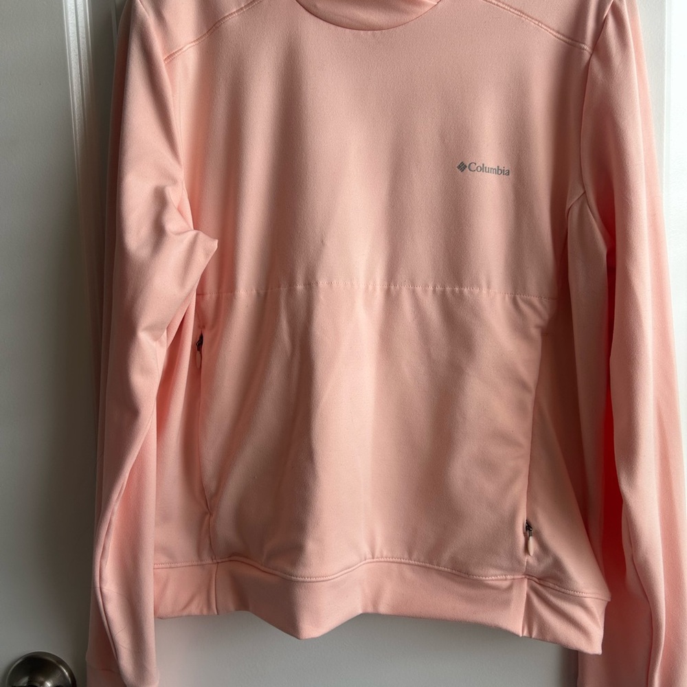 Columbia Peach Mock Neck Athletic Pullover, Lightweight Active Top